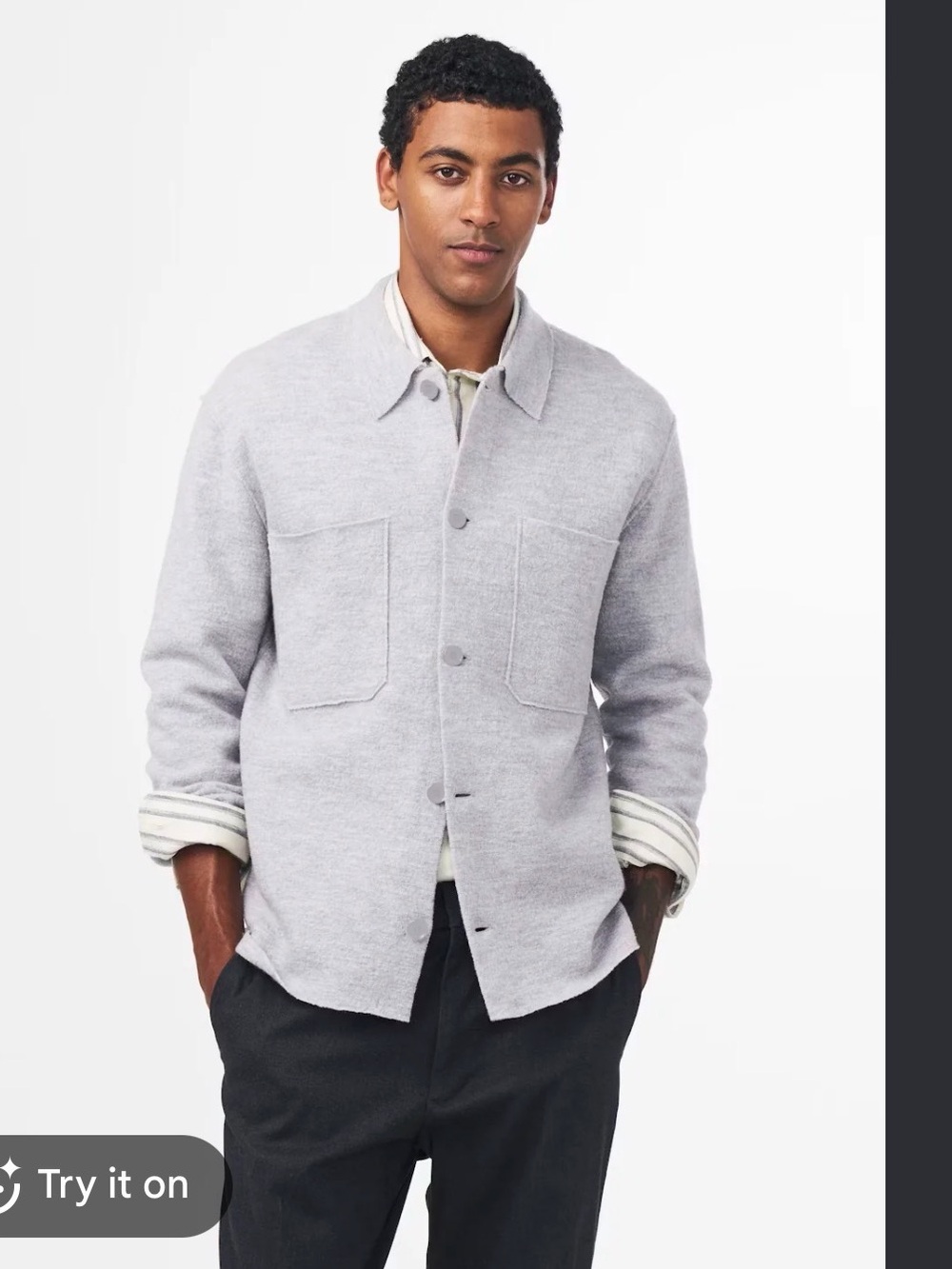 NN.07 Jonas 6395 Wool Overshirt Gray Shirt Jacket Shacket Minimalist Mens